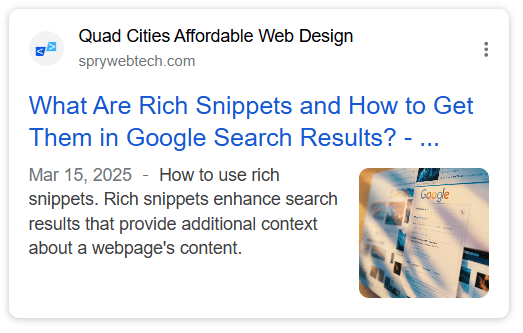 Example of a rich snippet. 